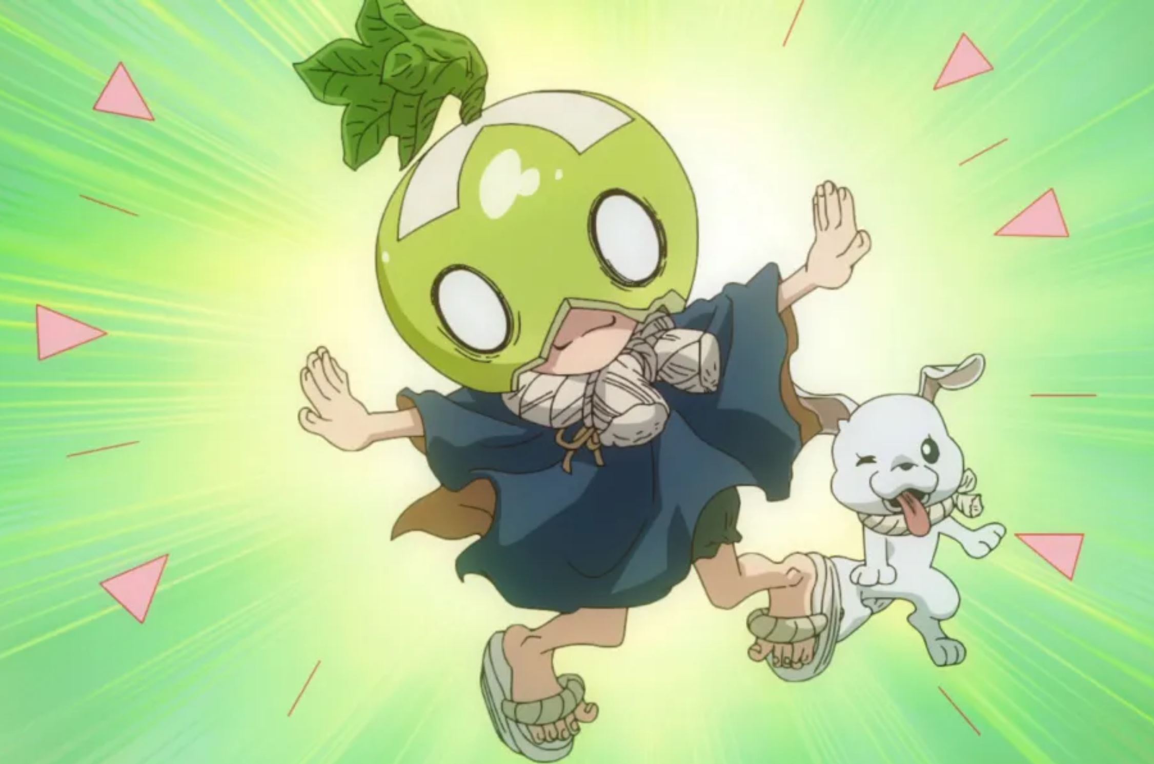 little girl wearing green melon hat with lenses and blue poncho